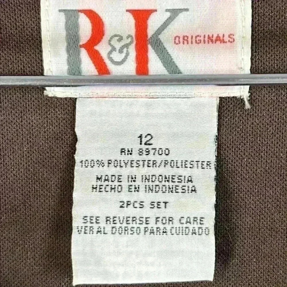 R & K Originals Dress Brown/Tan Women’s Size 12 Geometric Print Lined - Picture 3 of 8